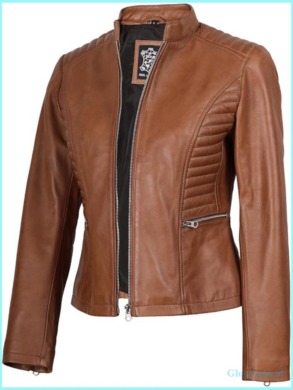 Lambskin Leather Jacket Women Cafe Racer Fitted Stand Collar All Season